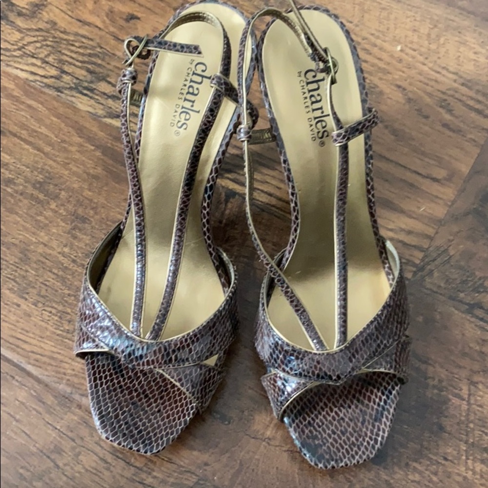 Charles David snake skin heels